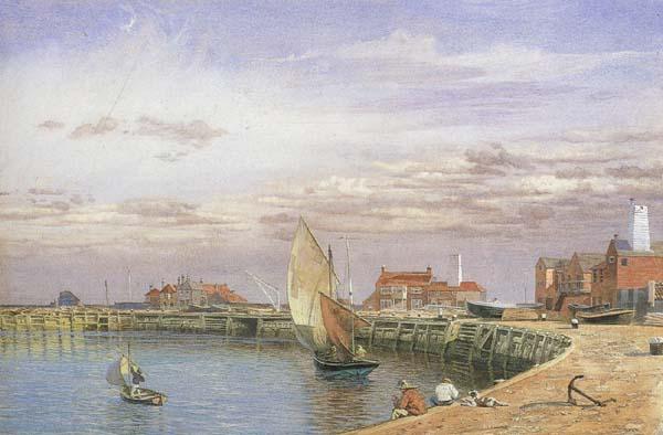 John brett,ARA View at Great Yarmouth (mk46) oil painting picture